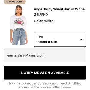 GRLFRND Angel Baby Sweatshirt in White
